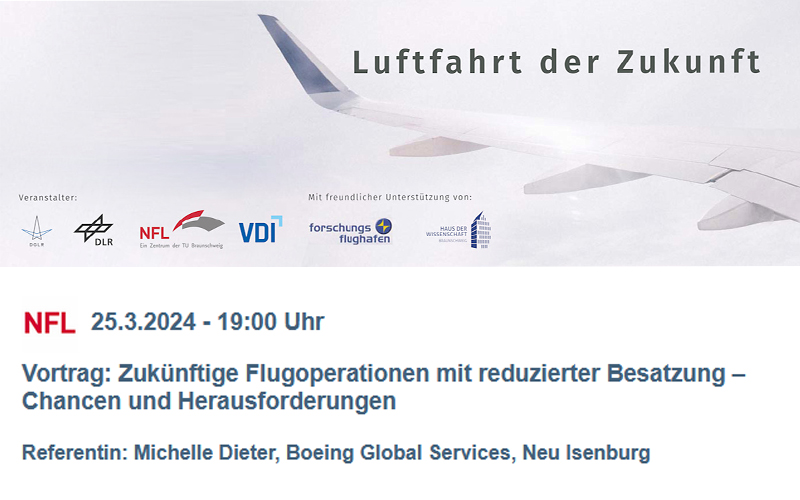 Vortrag: Zukünftige Flugoperationen mit reduzierter Besatzung – Chancen und Herausforderungen