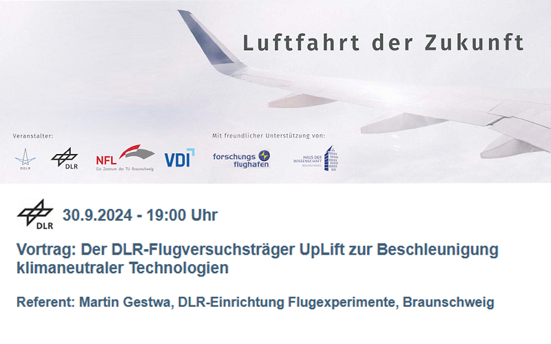 Vortrag: Der DLR-Flugversuchsträger UpLift zur Beschleunigung klimaneutraler Technologien